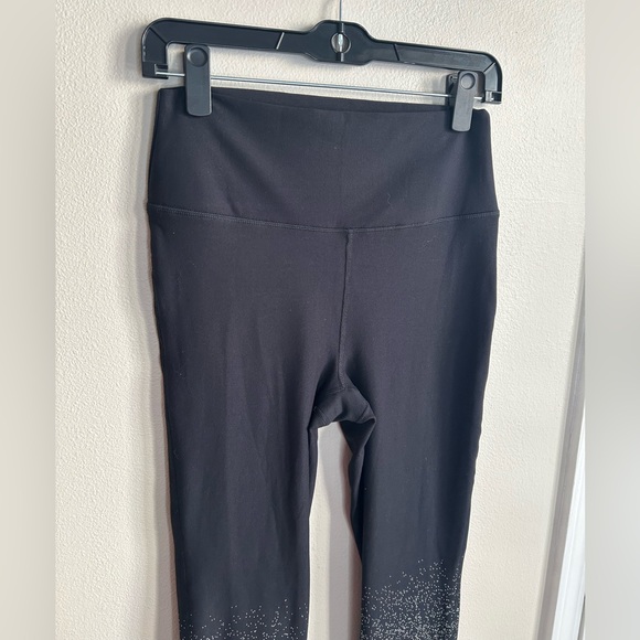 Mono B Silver Raindrop Ombre Metallic High Waist Leggings Black Silver Size L - Picture 7 of 10